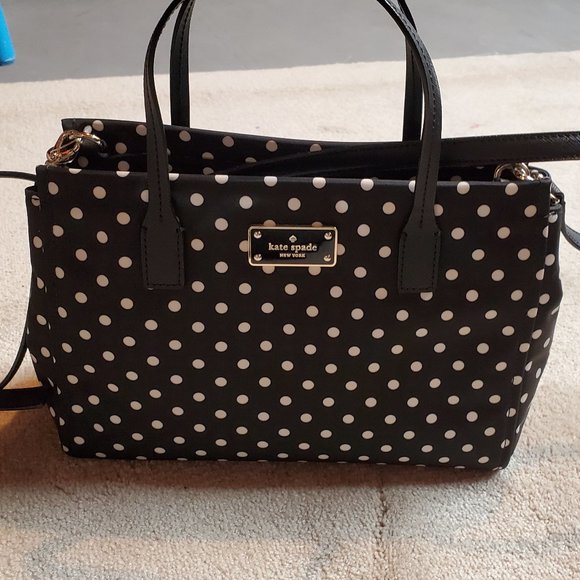 Kate Spade Handbags - NEW!  Kate Spade - White Polka Dots on White bag